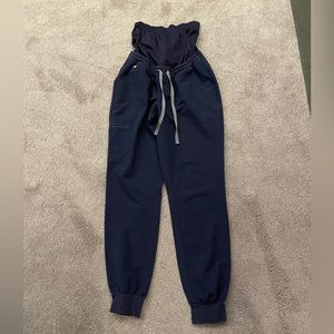 FIGS maternity navy blue jogger scrubs size S tall